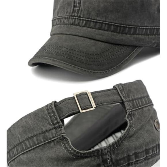 2 Pack Cadet Army Caps Cotton Military Style Adjustable Veteran Hats main image 5